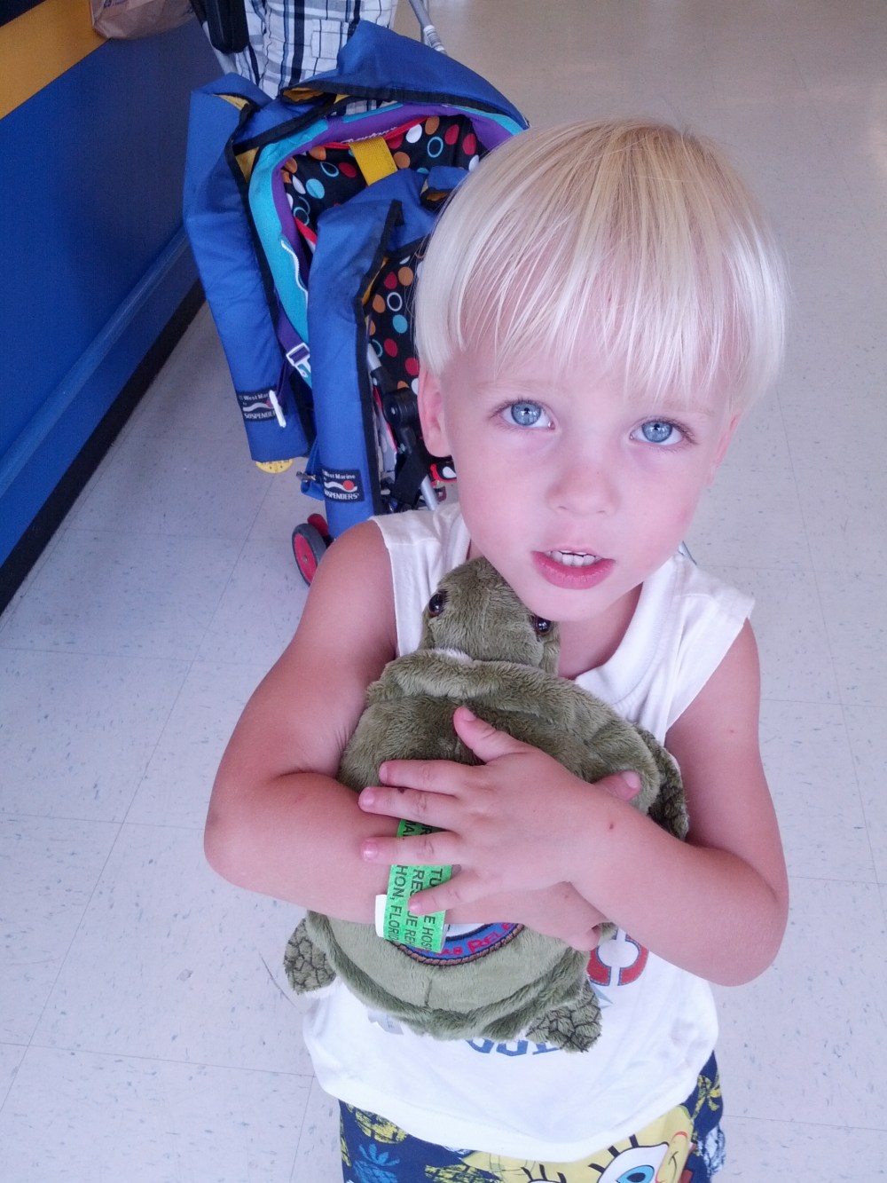 Kaelin and his new turtle.